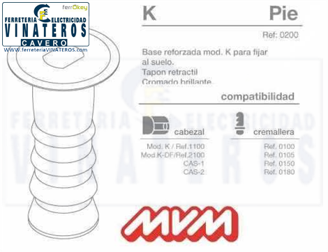 CERRADURA, MVM, PIE, ACERO K-0200