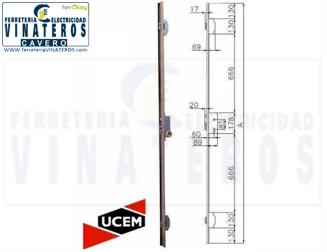 CERRADURA, UCEM, 3 PUNTOS, 2606/3 PERFIL Z