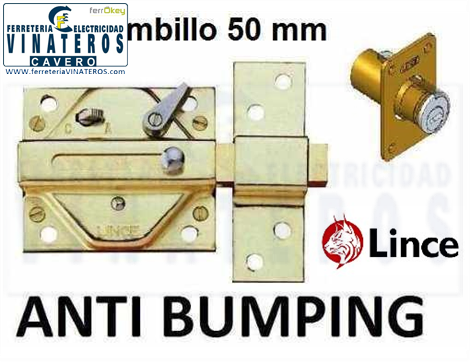 CERROJO, LINCE, ANTIBUMPING, 7930/HL B:50 MM