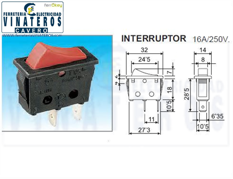 INTERRUPTOR, MINI, BIPOLAR, LUMINOSO ESTREC