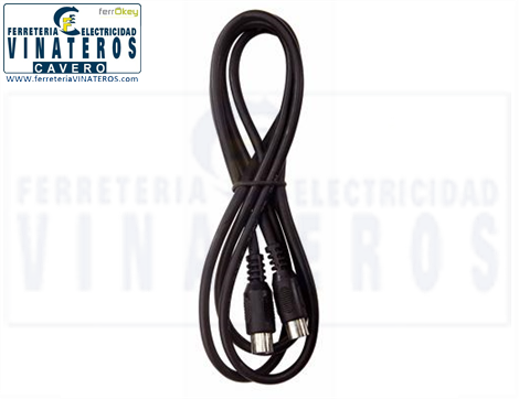 ALARGADERA TV., MACHO-HEMBRA,  2,5 MTS NEGRO, REF:1141BL