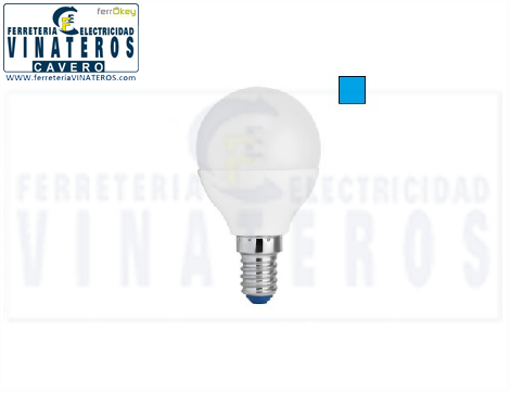 BOMBILLA-LED, FERRETERIA CAVE, ESFERICA, 5W E-14 DIA