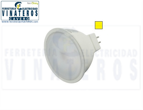 BOMBILLA-LED, FERRETERIA CAVE, DICROICA 12V 5W, MR16 CALIDA