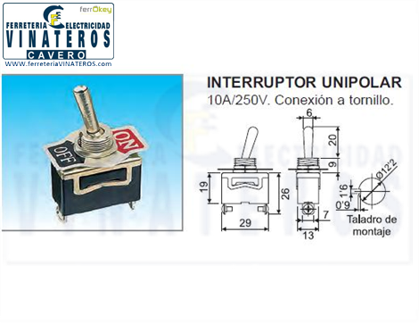 INTERRUPTOR, MINI, BOLA METAL, OFF/ON