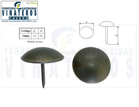 CHINCHETAS, TAPICERO, UNIDAD, BRONCE 10X15 MM