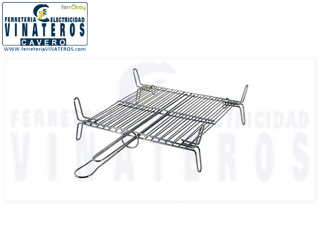 PARRILLA BRASA, DOBLE, CROMADA, 25*25