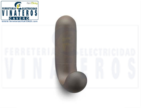 PERCHA ADHES., INOXFIX, PLASTICO MARRON, RF:2088-M
