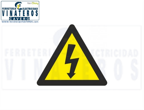 CARTEL, ADHESIVO, RIESGO ELECTRIC, 90X90MM