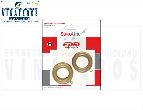 ANILLA, EPID, MADERA 19MM, NATURAL 10PZAS