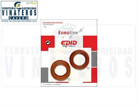 ANILLA, EPID, MADERA 19MM, AVELLANA 10PZAS
