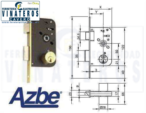 CERRADURA, AZBE YALE, .50/.80, .
