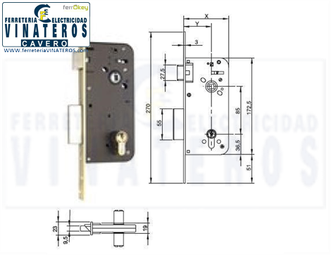 CERRADURA, AZBE YALE, 800-90, .