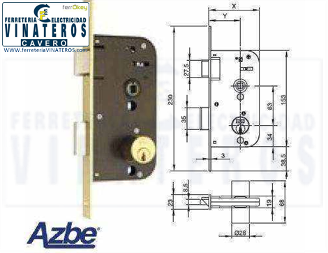 CERRADURA, AZBE YALE, .45/.80, .