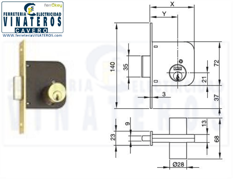 CERRADURA, AZBE YALE, .51/60, .