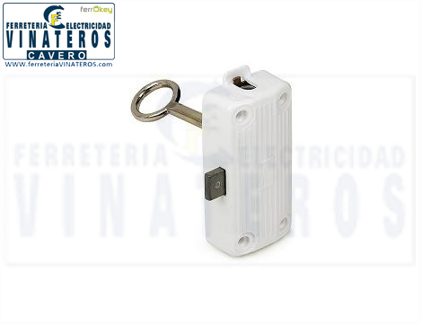 CERRADURA, ARMARIO, FALLEBA BLANCA, 15 MM INDAUX