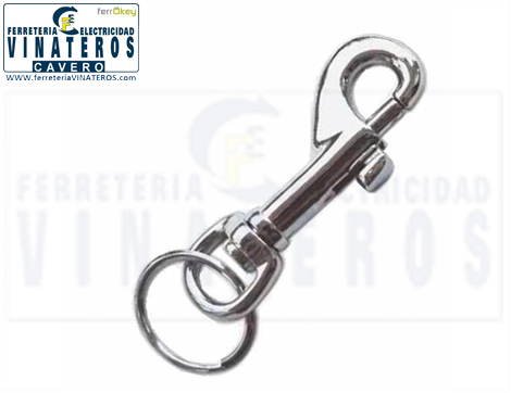 MOSQUETON, LLAVERO, METALICO, 60 MM