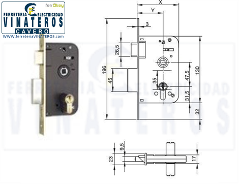 CERRADURA, AZBE YALE, 600-70X40, .
