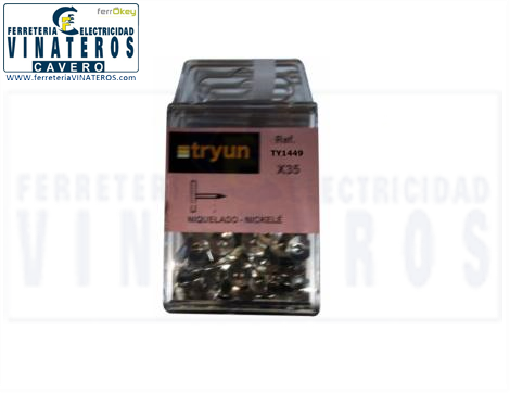 CHINCHETAS, CAJA, CROMADAS, .35 U.