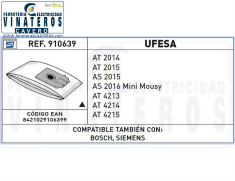 BOLSA-ASPIRADOR, TECNOHOGAR, 639, TEC: 915639 