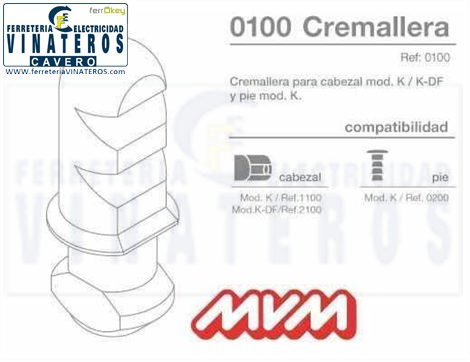 CERRADURA, MVM, CREMALLERA, ACERO 01000