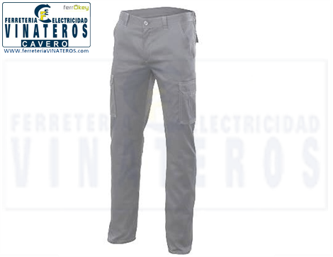 ROPA TRABAJO PANTALON GRIS MULTBOLSIL